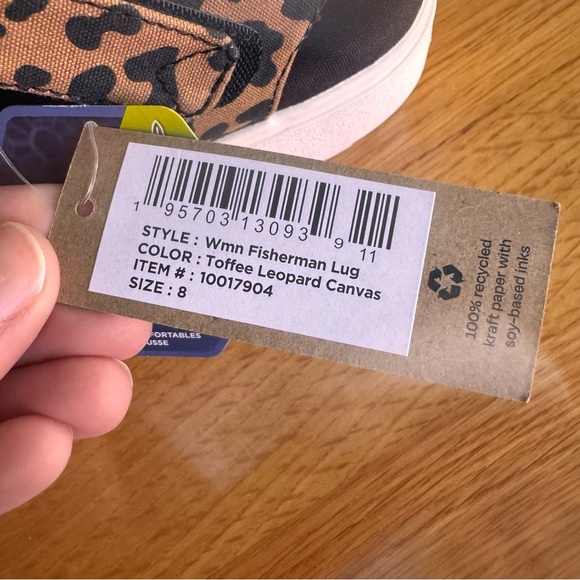 NWT Toms Fisherman Lug Sandals in "Toffee Leopard Canvas" Size 8 - Picture 7 of 10